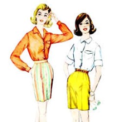 3520 SIMPLICITY 60s JR SS-LS BUTTON SHIRT, SHORTS PATTERN 15 35''B
